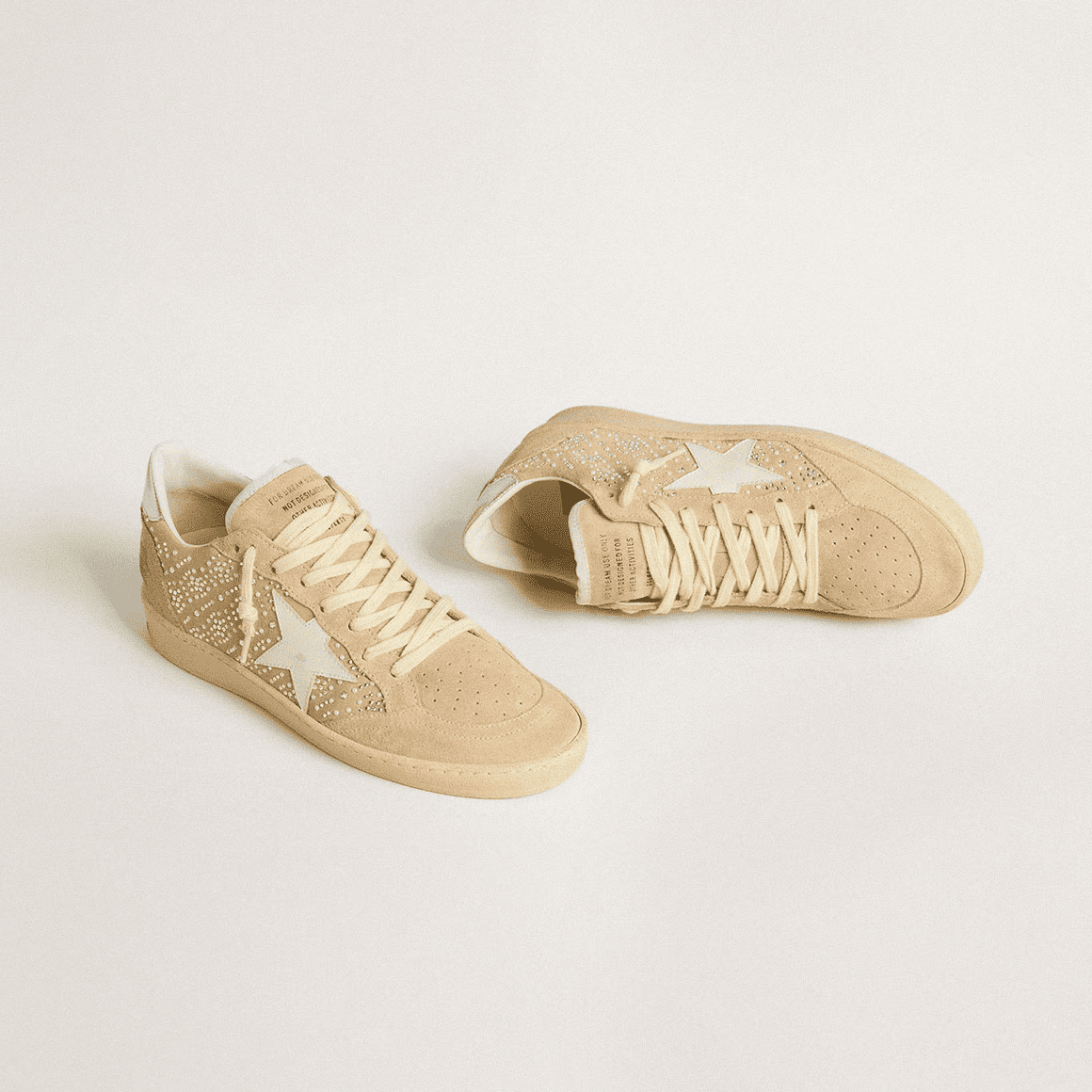 Ball Star sneakers in suede with Swarovski crystals and metallic heel tab